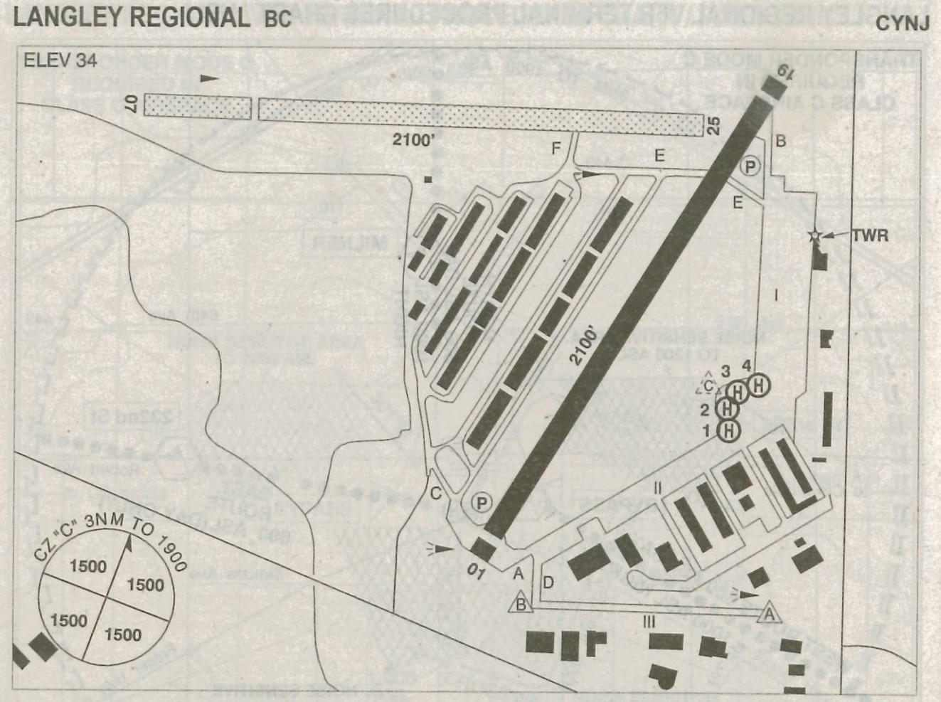 Langley Airport (data not current).  Langley Flying School.