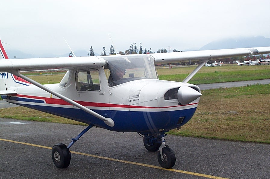Hussian Lehry is Cessna FPRT moments after completing his First Solo Flight on October 16, 2007.  Langley Flying School.
