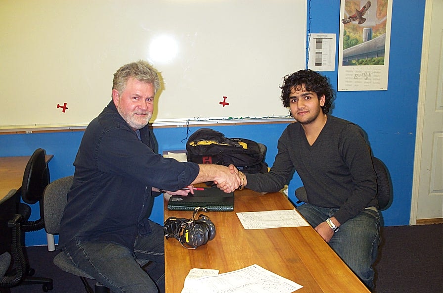 Manoj Shelke with Paul Harris.  Langley Flying School.
