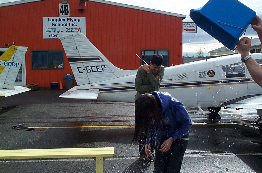 Flight Instructor Naomi Jones with her colleague, Flight Instructor Hoowan Nam.  Langley Flying School.