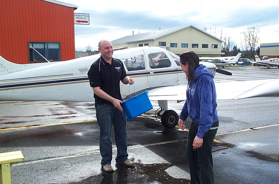 Flight Instructors Rod Giesbrecht and Naomi Jones. Langley Fliying School.