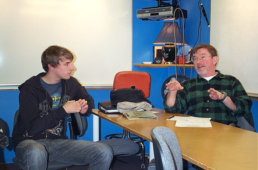 Neil Mitchell with John Laing.  Langley Flying School, Inc.