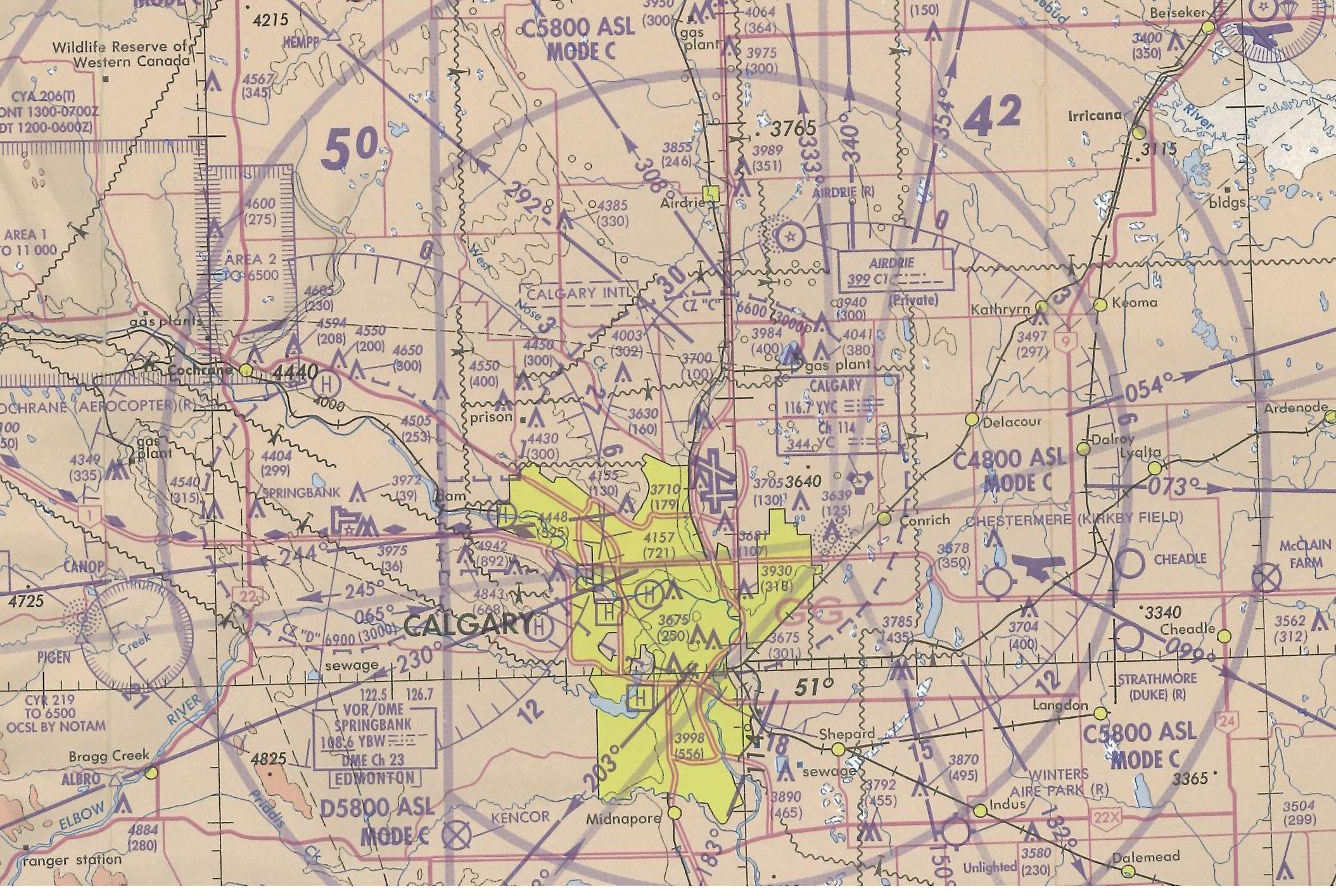 Calgary Control Zone, Langley Flying School's Map Room