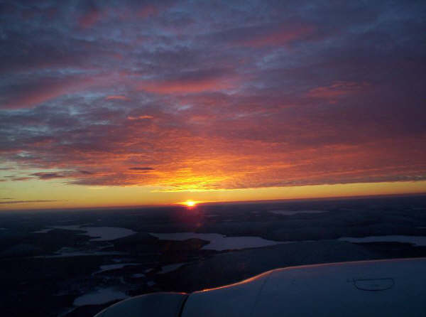 Piper Navajo over Saskatchewan. Pilot: David Woollam