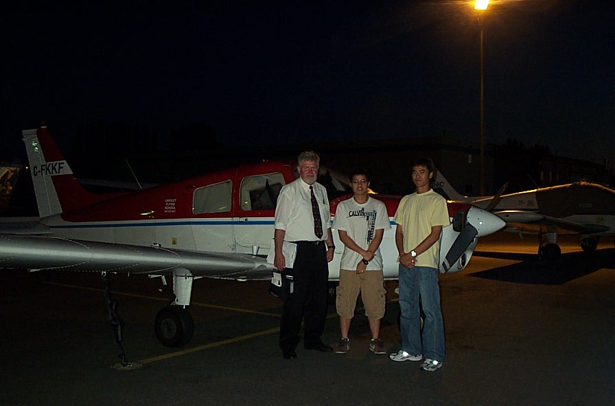 Paul Harris, Yu Hung (Terry) Chou, and Hoowan Nam, August, 2008, Langley Flying School.