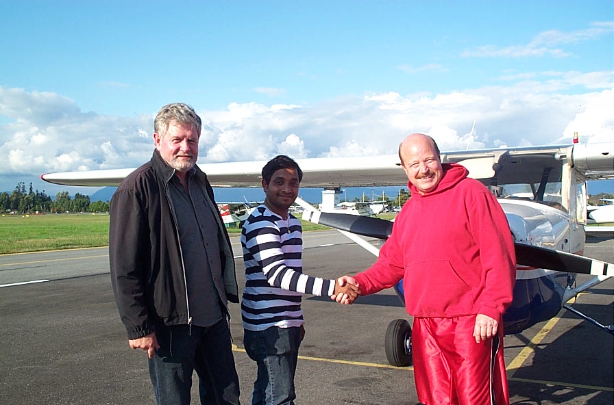 Paul Harris, Aniket Chavan, Dave Parry, August, 2008, Langley Flying School.