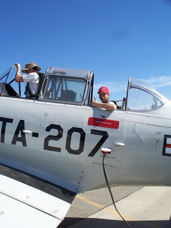 Bryan Dudas: Sweetest flight of my life! A ride in a T6 Texan. One of the local owner and pilot of a T-6 offered to give me a ride as long as I paid for fuel. It was an hour flight. Definitely worth the $100.00!