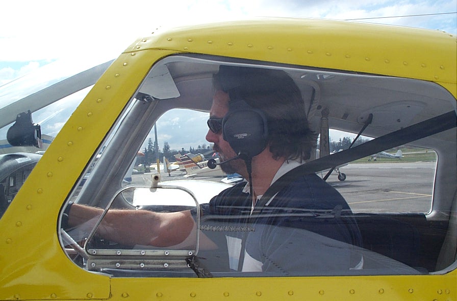 Josh Olson in GODP after his First Solo Flight.  Langley Flying School.