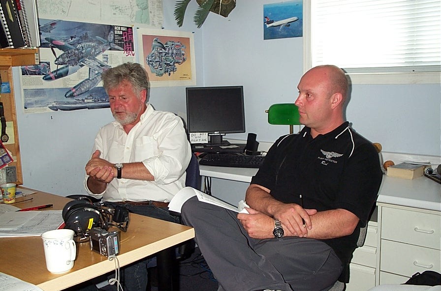 Pilot Examiner Paul Harris and Flight Instructor Rod Giesbrecht.  Langley Flying School.