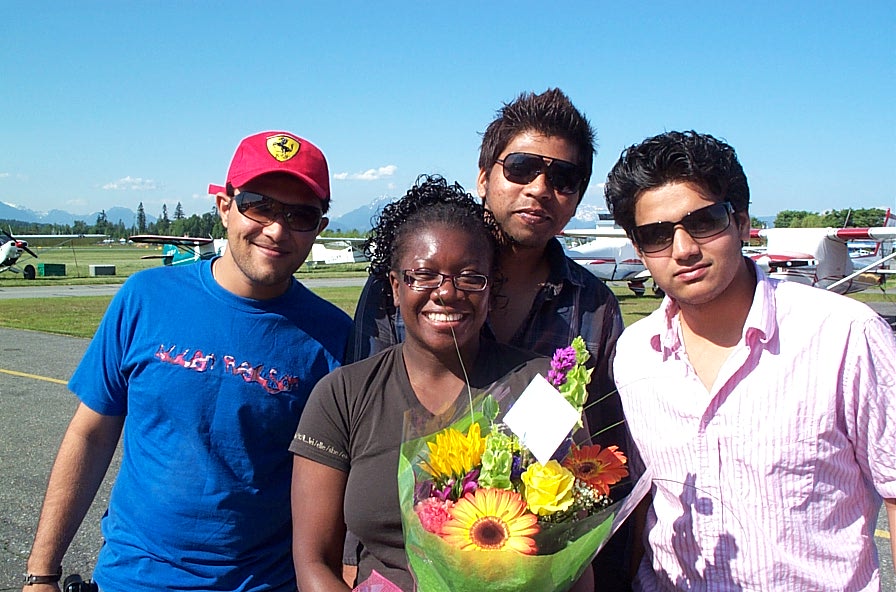 Hussain, Alexis, Vinit, and Manoj.  Langley Flying School.