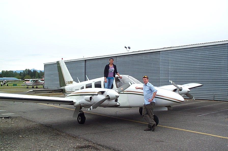 Commercial Pilot Sukhmani Brar with Flight Instructor Phil Craig.  Langley Flying School.
